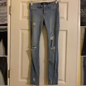 Hollister light wash ripped skinny jean leggings